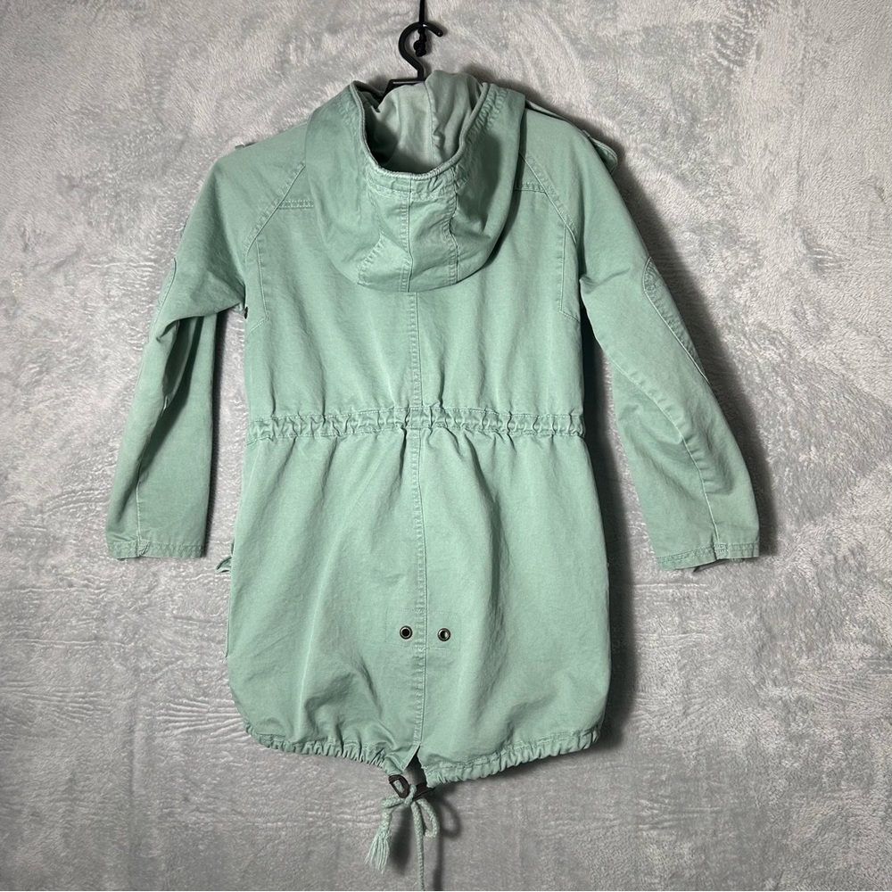 Samansa Mos2 SM2 Jacket Coat Womens XS S Green Zip‎ Snap Hoodie Patches READ - Picture 8 of 16